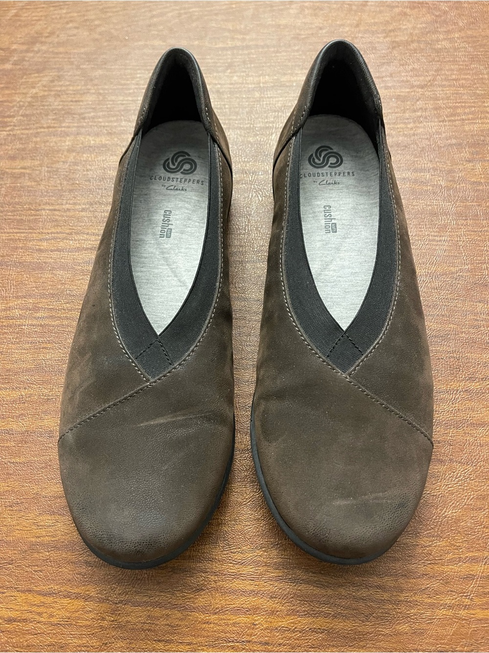 Clarks Women’s Slip-On Loafers in Dark Brown Suede